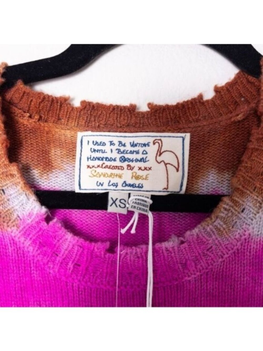 NWT Free People x Sandrine Rose California Tidy Cashmere Wool Sweater XS Tie Dye - Picture 6 of 11
